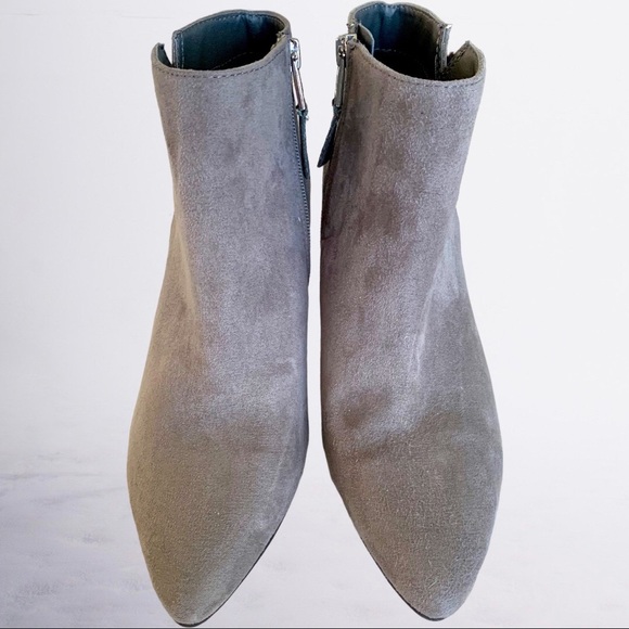 SAM & LIBBY GREY SUEDE ANKLE BOOTS - Picture 2 of 5
